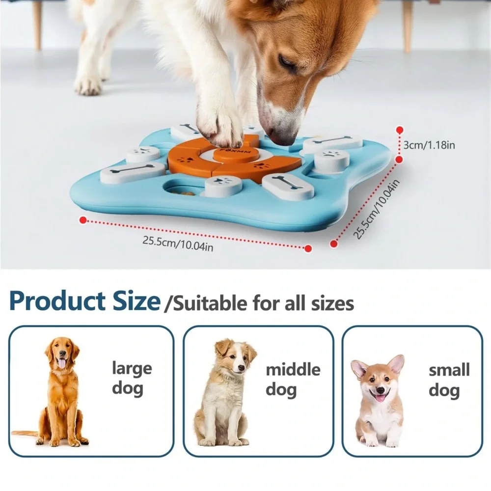 FOXMM Interactive Dog Puzzle Toy Treat Dispenser IQ Training Slow Feeder 10”